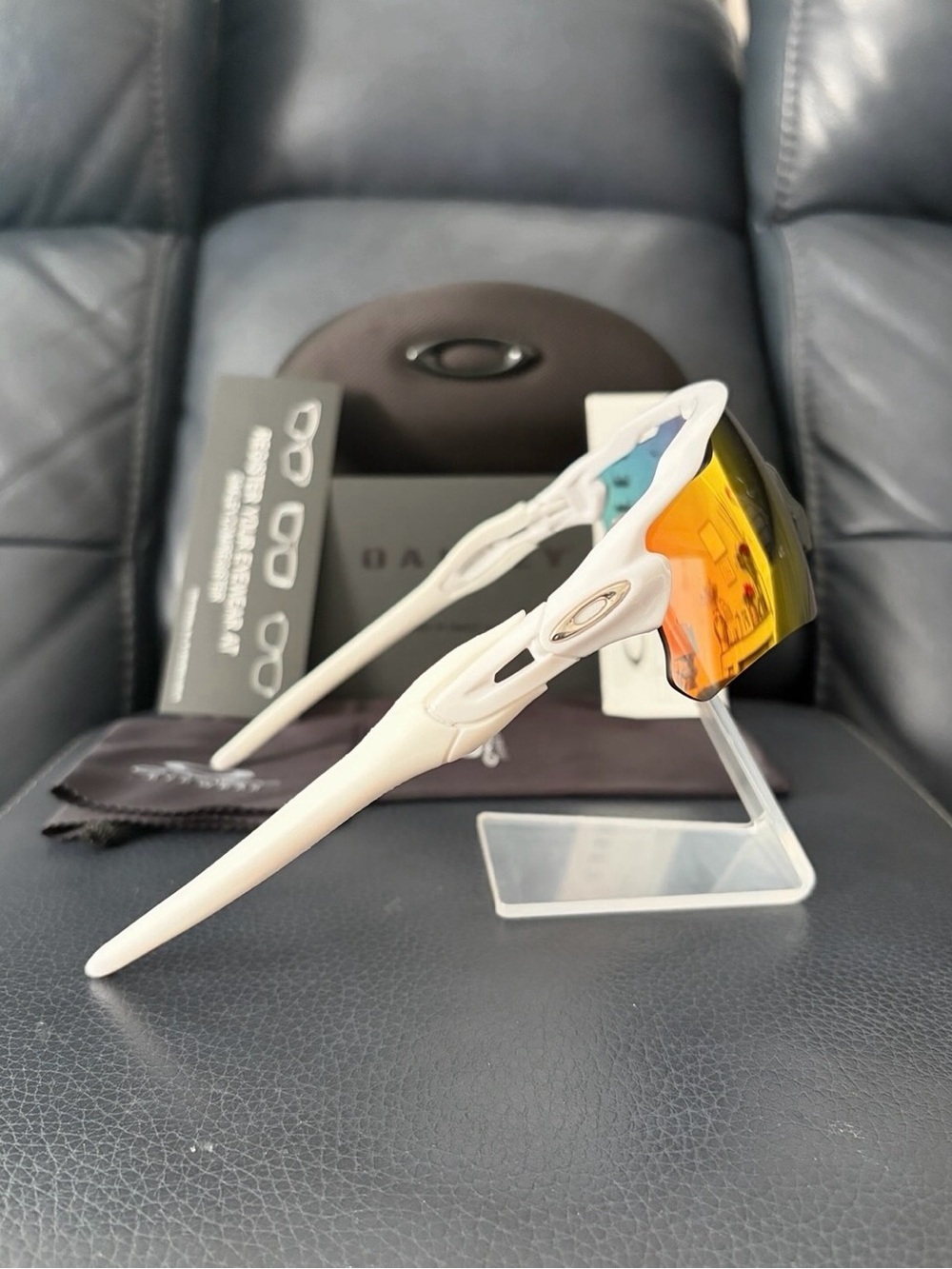 Oakley Radar EV Path White Frame Orange Red Lens Sunglasses O09208 - Picture 3 of 10